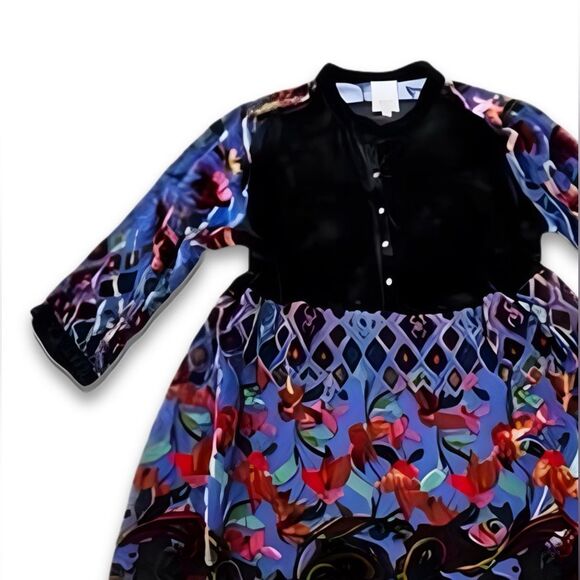 Johnny Was Velvet Long Sleeve Dress - Picture 11 of 17